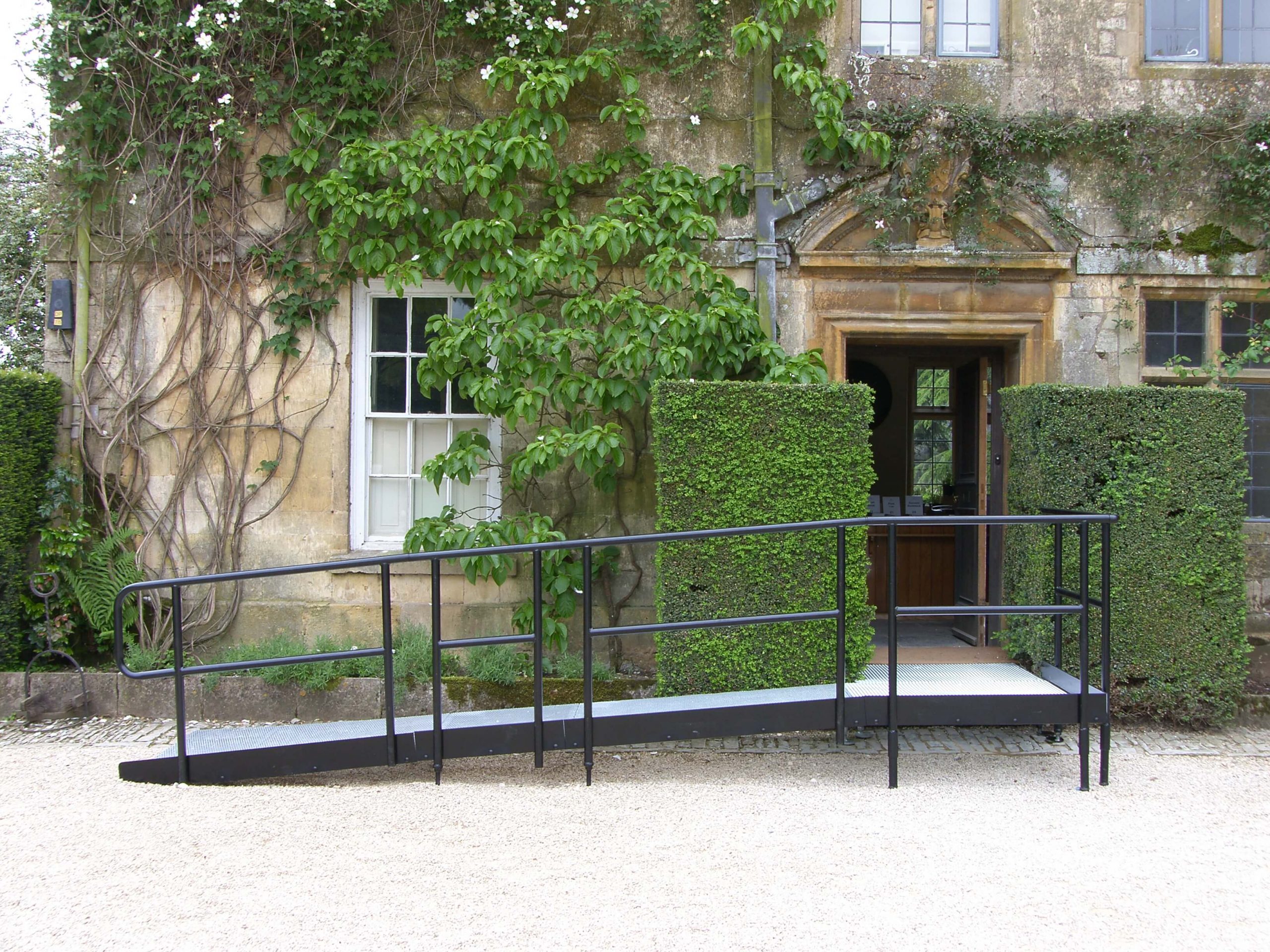 large metal ramp outside of a house