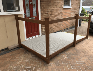 small ramp outside of a bungalow