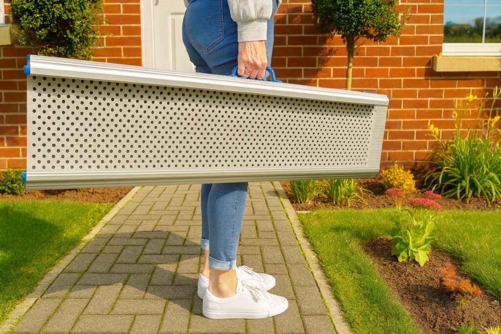 Threshold wheelchair ramp providing step-free access at a residential property in Solihull