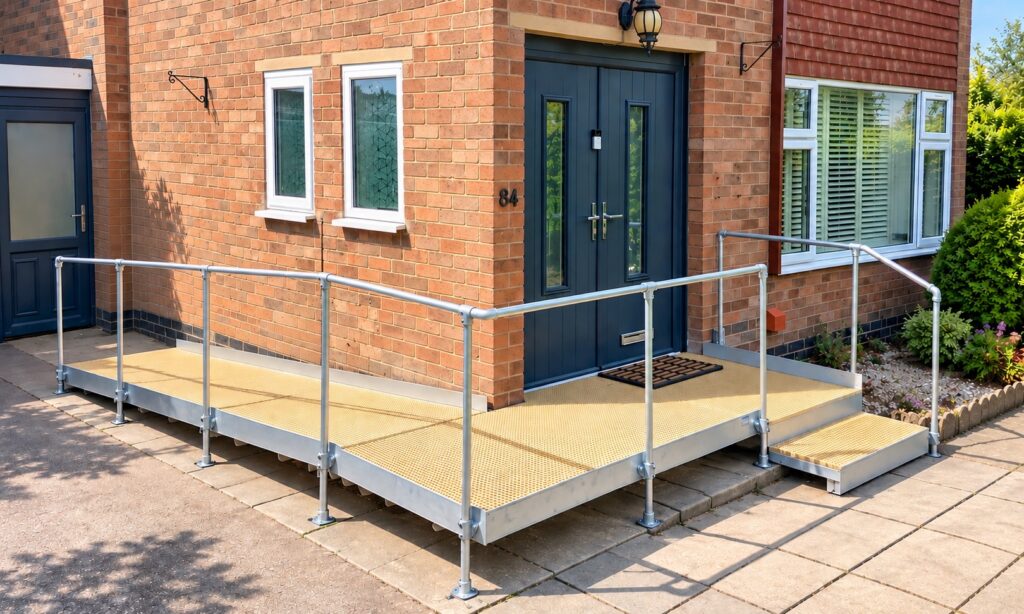 Wheelchair ramp installation at a residential property in Warwickshire by Craftmasters Property Services
